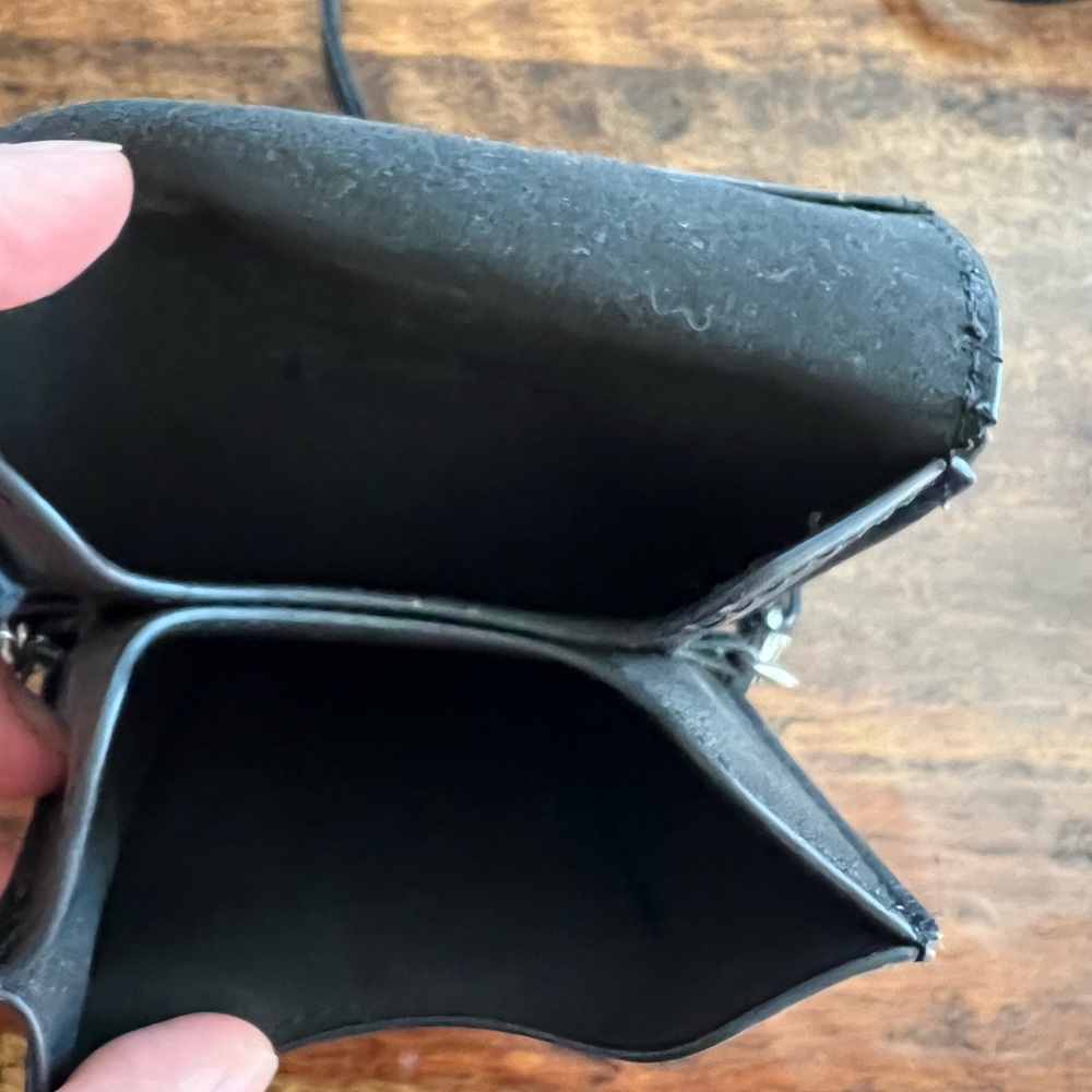 Oprah’s Favorite Black Leather Crossbody Phone Bag with Tassel - Picture 4 of 6
